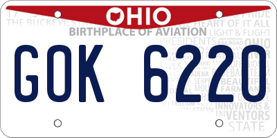 OH license plate GOK6220