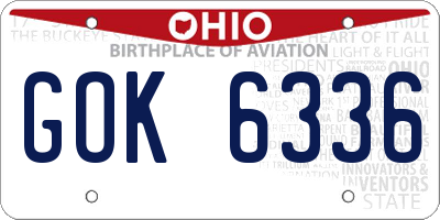 OH license plate GOK6336