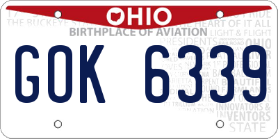 OH license plate GOK6339