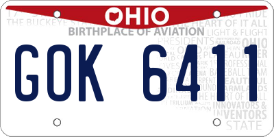 OH license plate GOK6411
