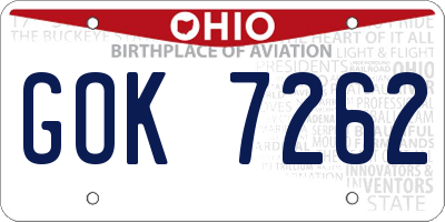 OH license plate GOK7262