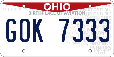 OH license plate GOK7333