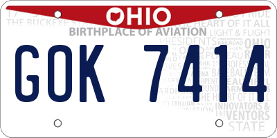 OH license plate GOK7414