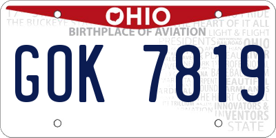 OH license plate GOK7819