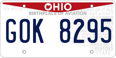 OH license plate GOK8295