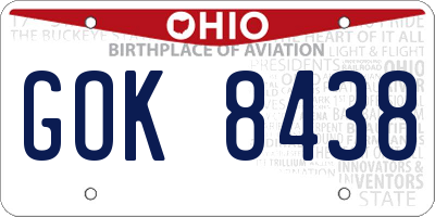 OH license plate GOK8438