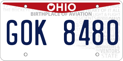 OH license plate GOK8480