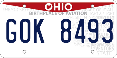 OH license plate GOK8493