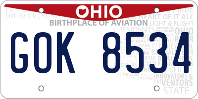 OH license plate GOK8534