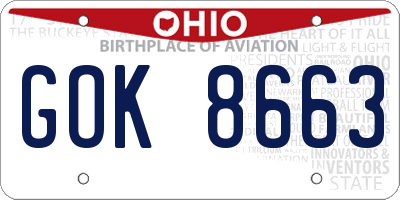 OH license plate GOK8663