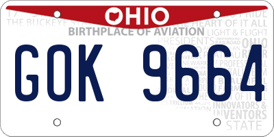 OH license plate GOK9664