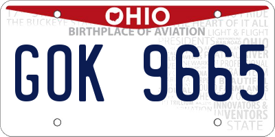 OH license plate GOK9665