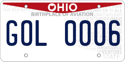 OH license plate GOL0006