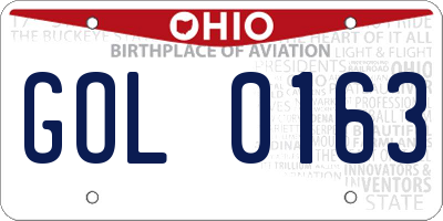 OH license plate GOL0163