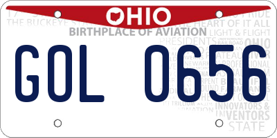 OH license plate GOL0656