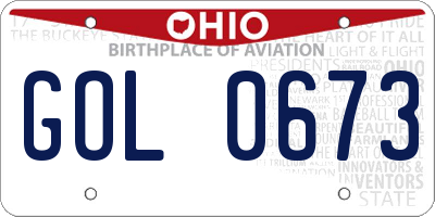OH license plate GOL0673