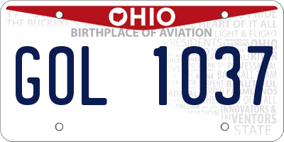 OH license plate GOL1037