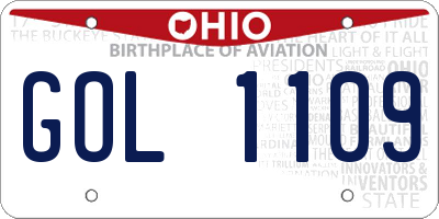 OH license plate GOL1109