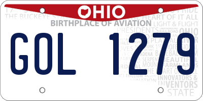 OH license plate GOL1279