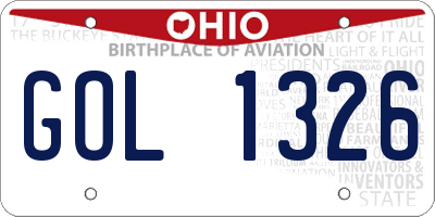 OH license plate GOL1326