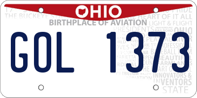 OH license plate GOL1373
