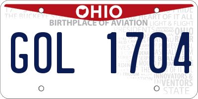 OH license plate GOL1704