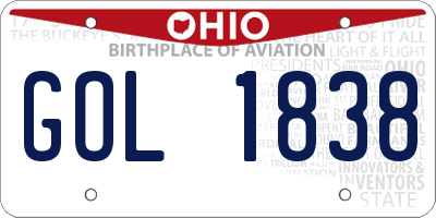 OH license plate GOL1838