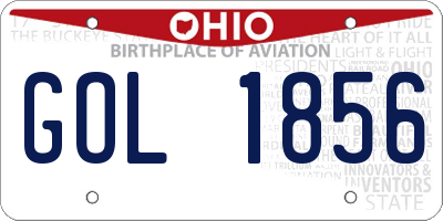 OH license plate GOL1856