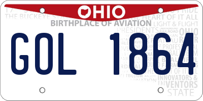 OH license plate GOL1864
