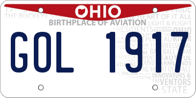 OH license plate GOL1917