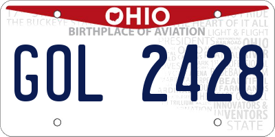 OH license plate GOL2428