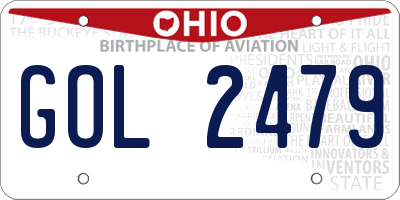 OH license plate GOL2479