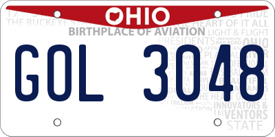 OH license plate GOL3048