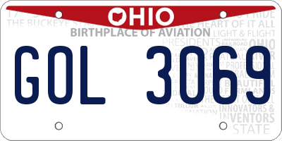 OH license plate GOL3069
