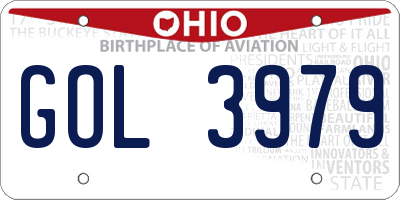 OH license plate GOL3979