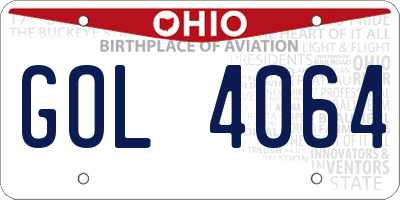 OH license plate GOL4064
