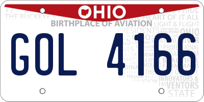 OH license plate GOL4166