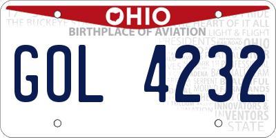 OH license plate GOL4232