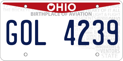 OH license plate GOL4239