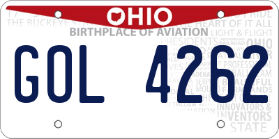 OH license plate GOL4262