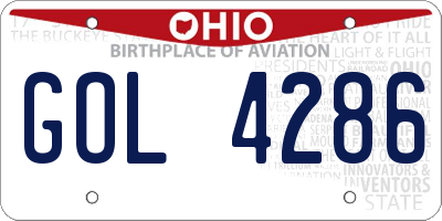 OH license plate GOL4286