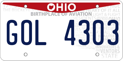 OH license plate GOL4303