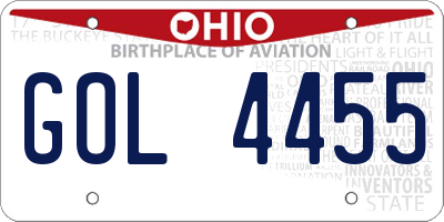 OH license plate GOL4455