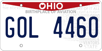 OH license plate GOL4460