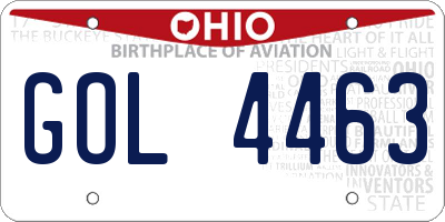 OH license plate GOL4463