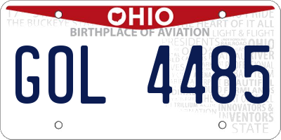 OH license plate GOL4485