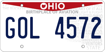 OH license plate GOL4572
