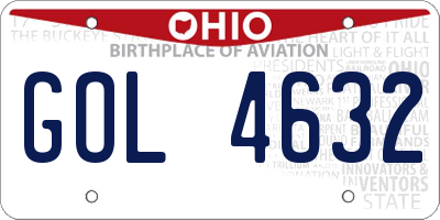 OH license plate GOL4632