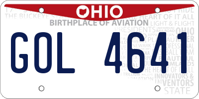 OH license plate GOL4641