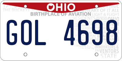 OH license plate GOL4698